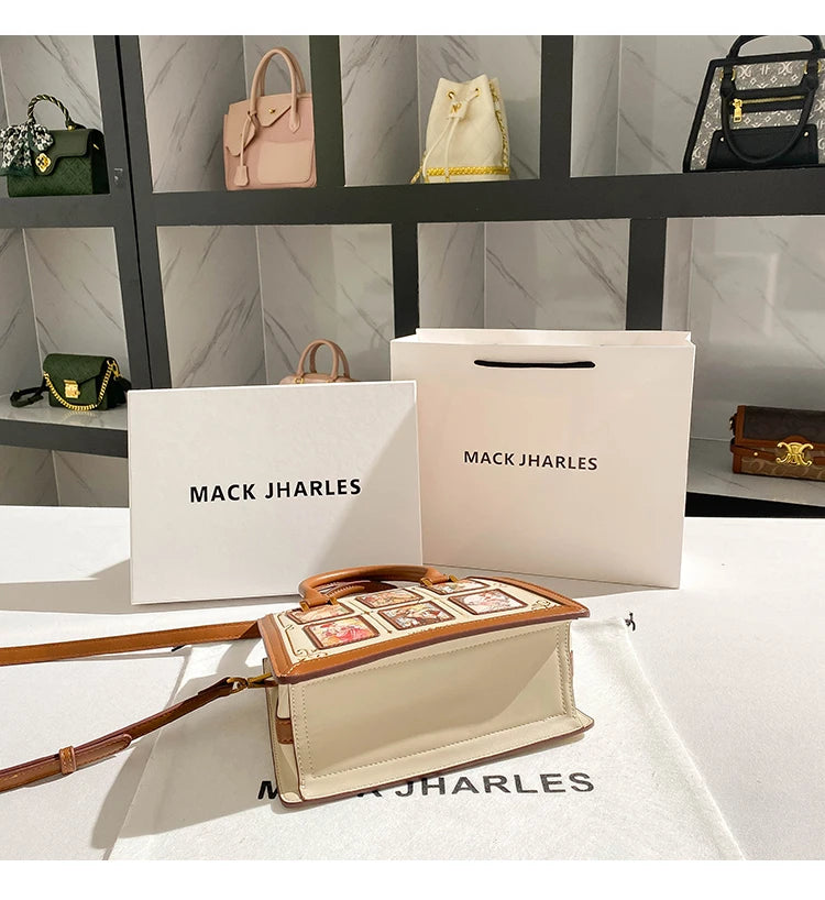 Women's handbag with high-end contrasting colors, carrying mother's bag 2024 new retro designer single shoulder crossbody bag