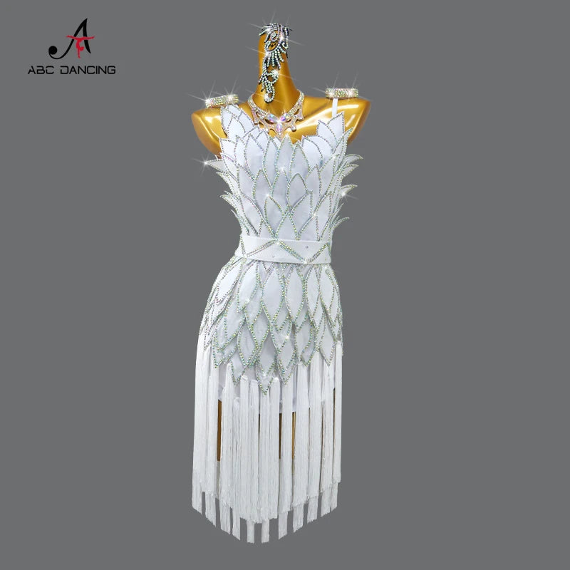 Womens Ballroom Dance Dress Dancewear Elegant Party Clothing 2025 Adult Costume Female Prom Fringed Skirt Girls Samba Stage Suit