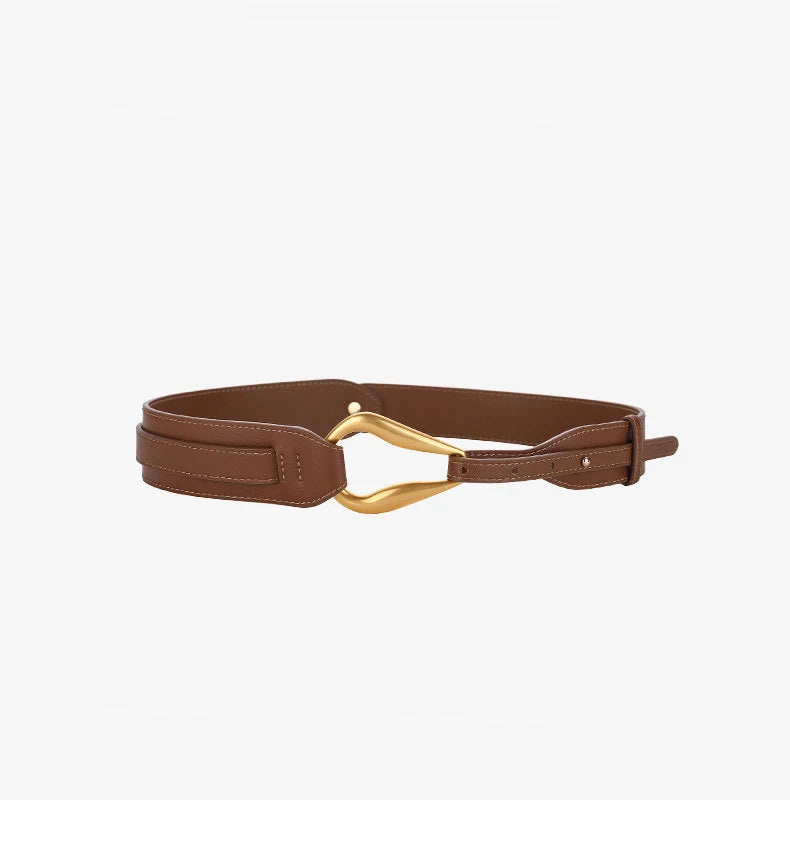 Belt Woman for Dress Brand Leather Luxury Designer Women Suit Outerwear Western Elegant Belt for Women's SweaterCoat Accessories