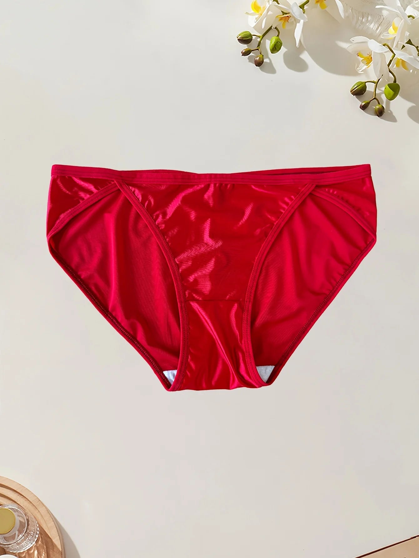 5PCS Sexy, Seamless, Smooth, Low-rise Women's Panties, Comfortable, Soft, Casual, Sporty, Solid-color Women's Triangle Panties.