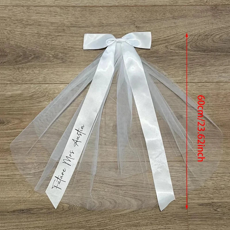 Personalised Bridal Bow Veil Custom Future Mrs Gift Wedding Bachelorette Party Bridal Shower Decoration Accessories Bride To Be