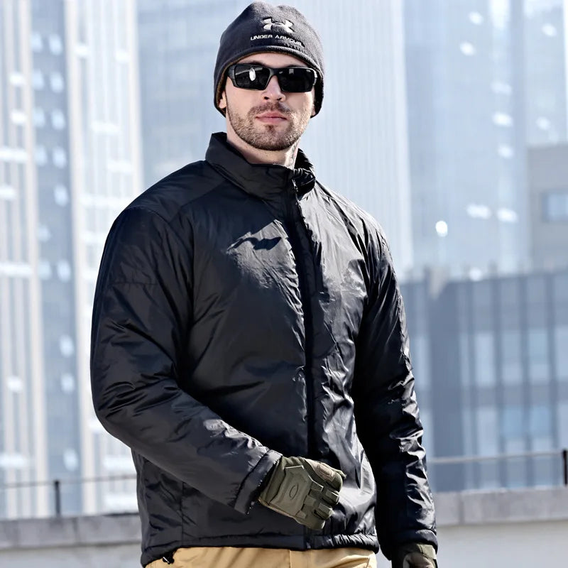 Winter Outdoor Jackets Men Parkas Warm Lightweight Tactics Causal Jacket Heat Reflective Windproof Hiking Coat Windbreaker