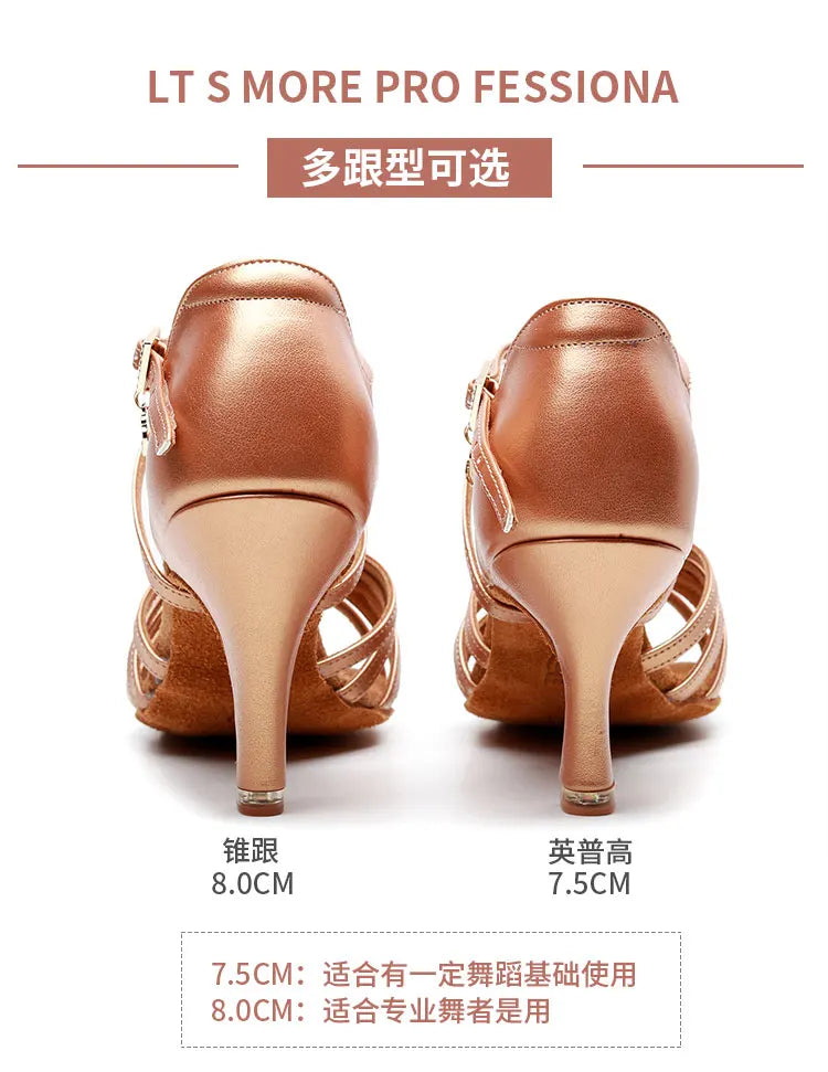 BD Latin Dance Shoes Authentic Female Soft-Soled Dancing Professional National Standard BDSALSA 216 Ballroom FREE BAG BDDANCE