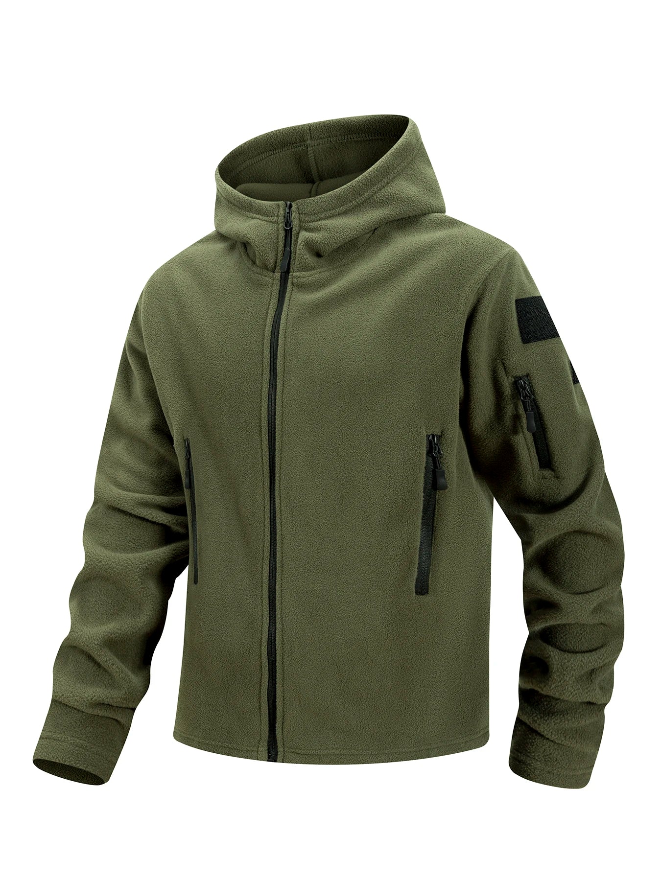Winter Hunting Men’s Fleece Jacket Warm Coats Polar Outdoor Hoodie Jacket Multi-Pocket Casual Full Zip Sport Hiking Coat S-XXXL