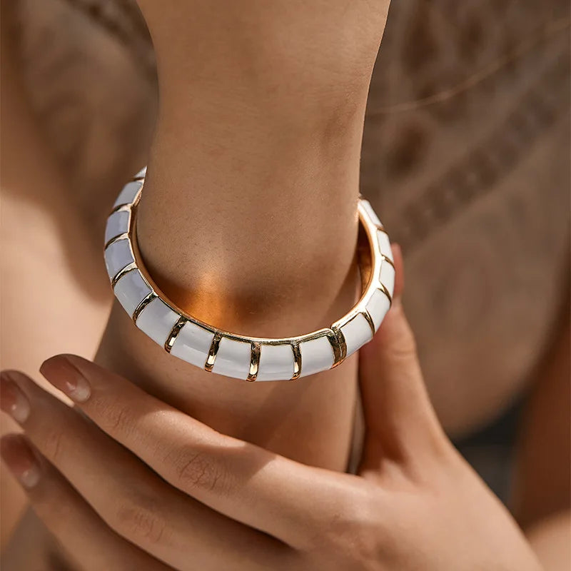 Multicolor Enamel Metal Bangles For Women New Designed Fashion Trendy Jewelry Accessories Gifts Bohemia Fancy Styles Bijoux