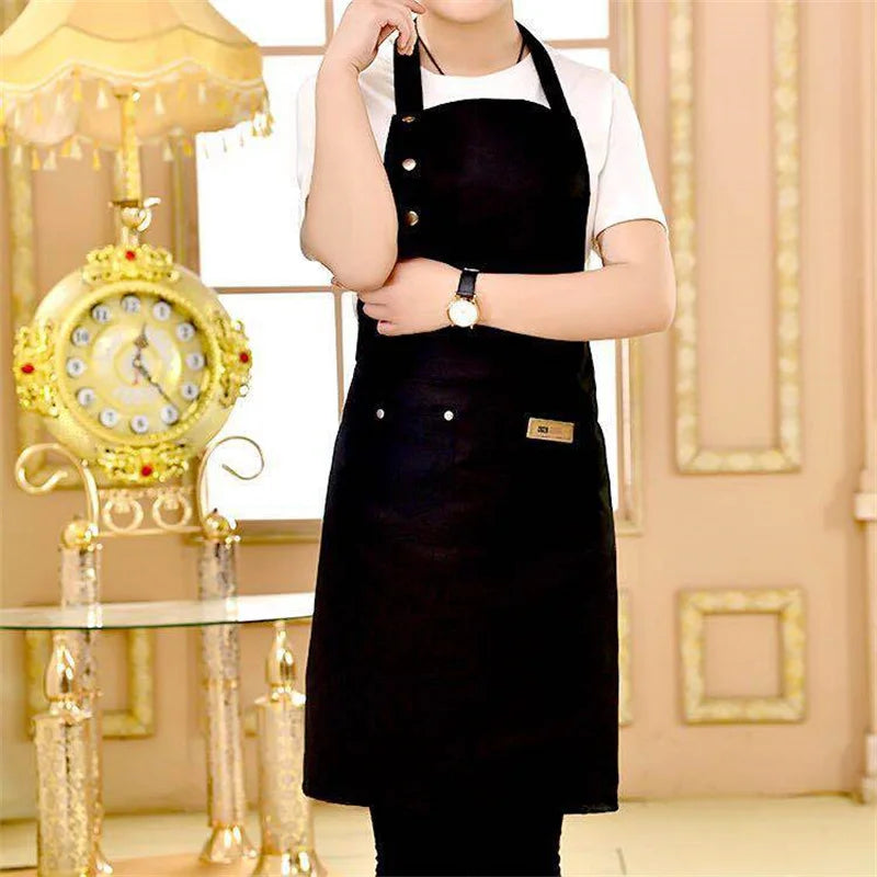 Fashion Canvas Kitchen Aprons For Woman Men Chef Work Apron For Grill Restaurant Bar Shop Cafes Beauty Nails Studios Uniform