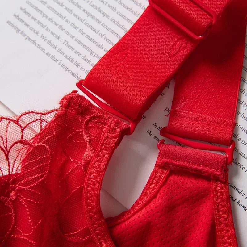 Embroidery Bras for Women Lingerie Sexy Bra Bralette Solid Plus Size Lace Bra Thin Push Up Bra 2024 Fashion CD Cup Backless Bra