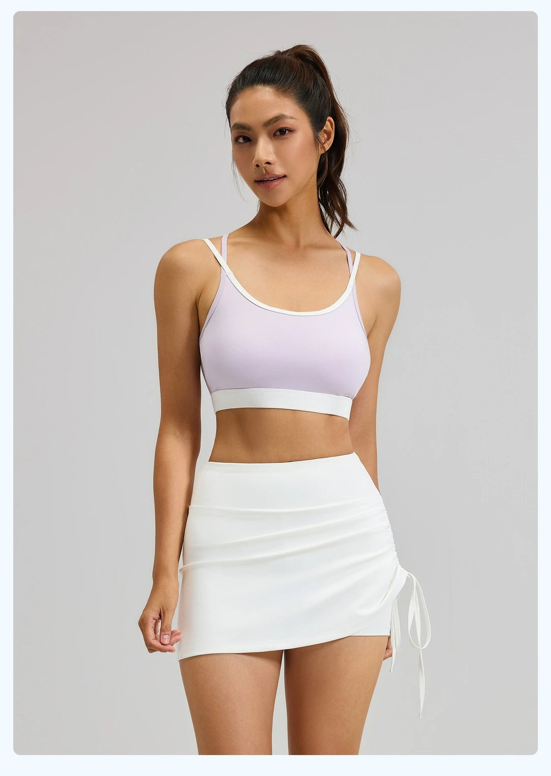 Shirring Sports Skirts with Safety Trousers for Women High Elastic Fashion Casual Fitness Skirts Fake Two Pieces Yoga Skirts