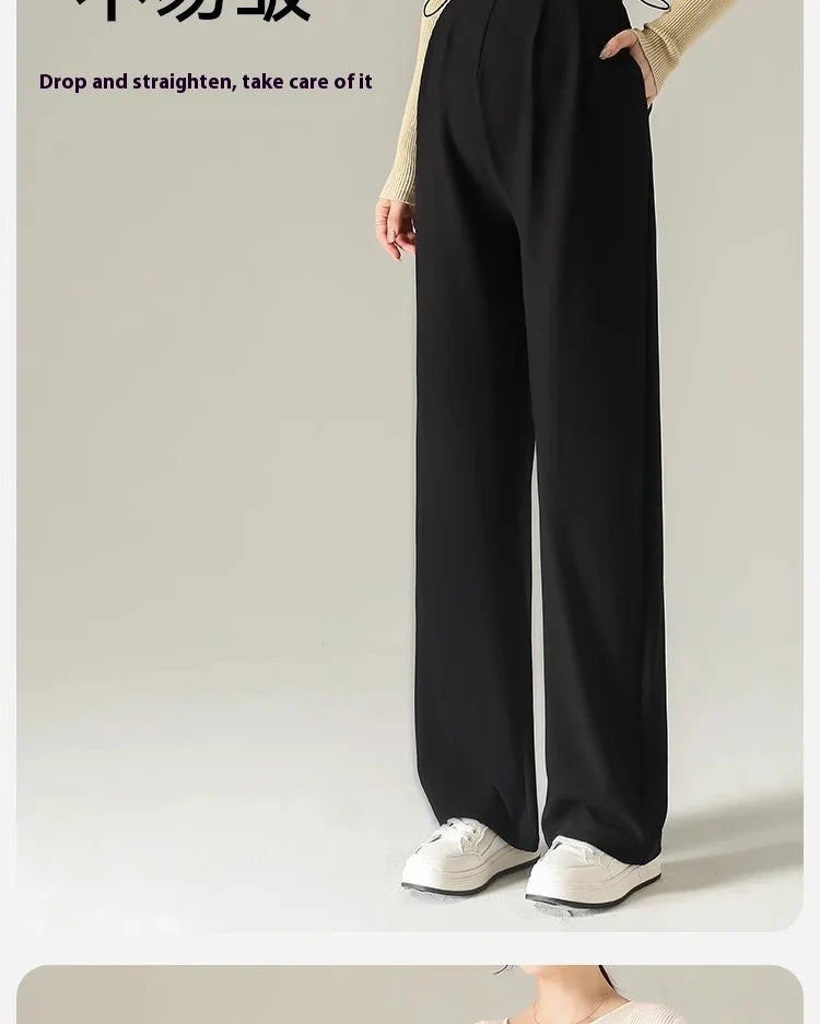Maternity Pants Spring and Autumn Outside Wear No Support Wide Leg Pants Fall Pregnancy Not Strangling Belly Pants Maternity Wea