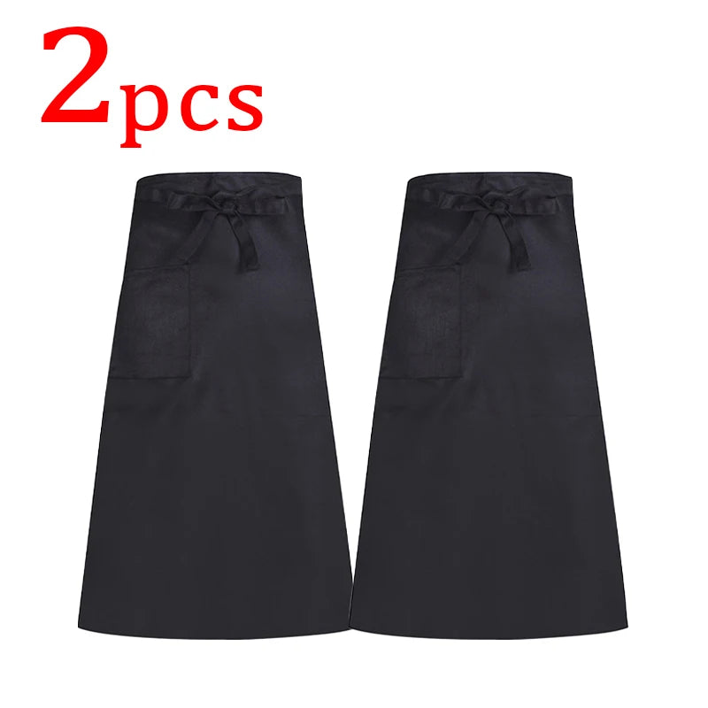 Catering Kitchen Apron for Women/Men With Pockets Work Mandil Cleaning Pinafore Restaurant  Chef Apron Shop Waiter Work Uniform