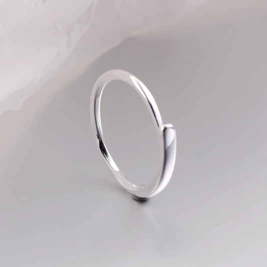 HOT 925 Sterling Silver Fine Plain Ring With Simple Opening Trendy And High-end Fashion Suitable For Women And Men's Jewelry