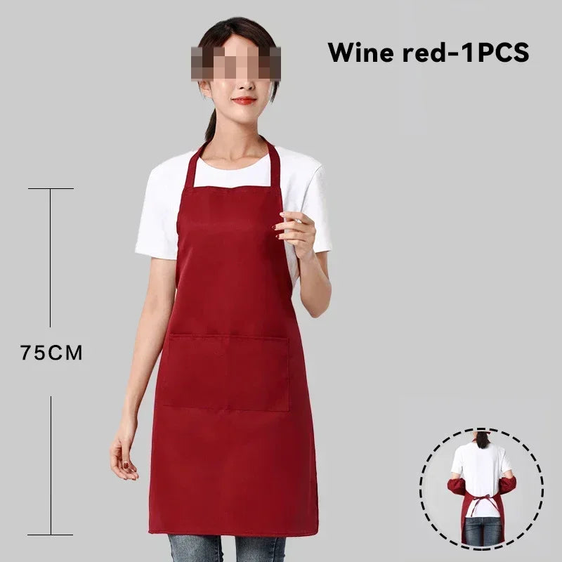 Comfortable Thin Kitchen Aprons for Woman Men Chef Work Apron for Grill Restaurant Bar Shop Cafes Beauty Nails Studios Uniform