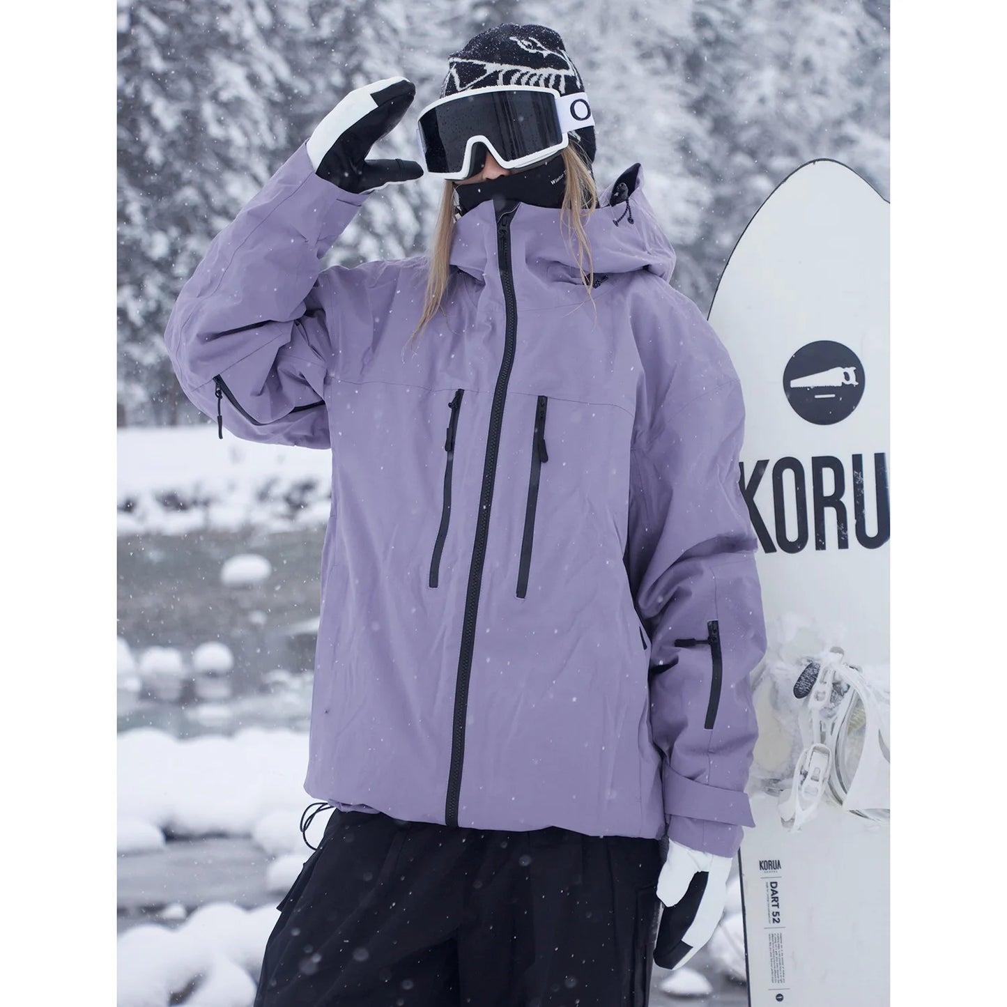 Winter Ski Jacket for Women Men 3L Snowboard Clothing Waterproof Windproof Warm Breathable Outdoor Snow Wear Ski Coat Hooded