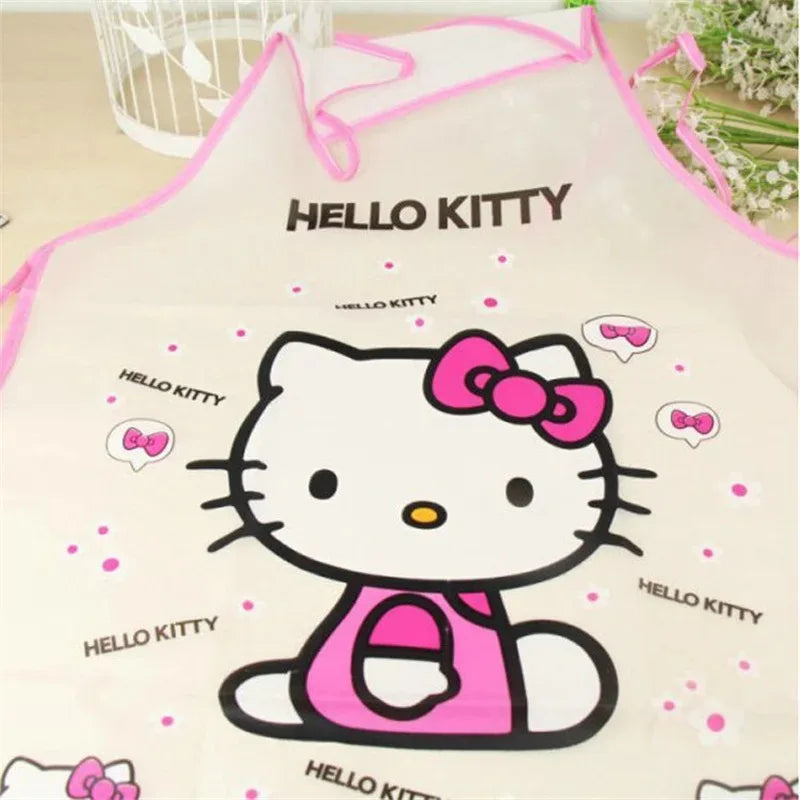 Sanrio Apron Hello Kitty Korean Fashion Kitchen Cute Waterproof Ladies Cartoon Simple Housework Cleaning Household