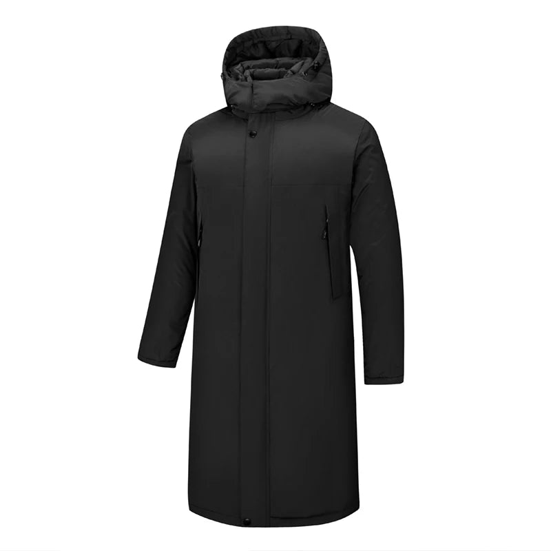 Winter Jacket 3 1-in -1 Removable 2-piece Set Mens Retro Long Warm Padded Jacket Snow Waterproof Thick Hooded Windbreaker Parkas