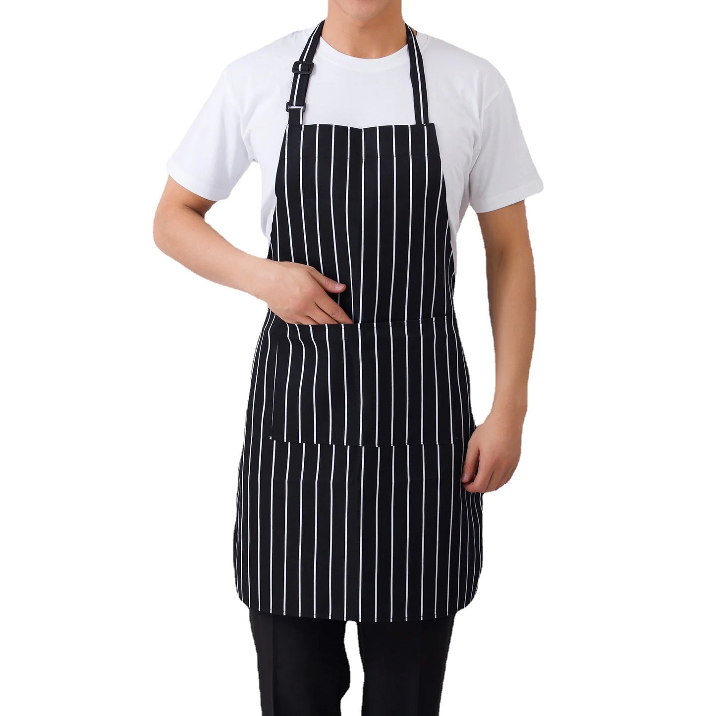 Kitchen Cooking Apron Adjustable Adult Apron Striped Chef Apron  Kitchen Cook Aprons Restaurant Bar Shop Cafes Aprons