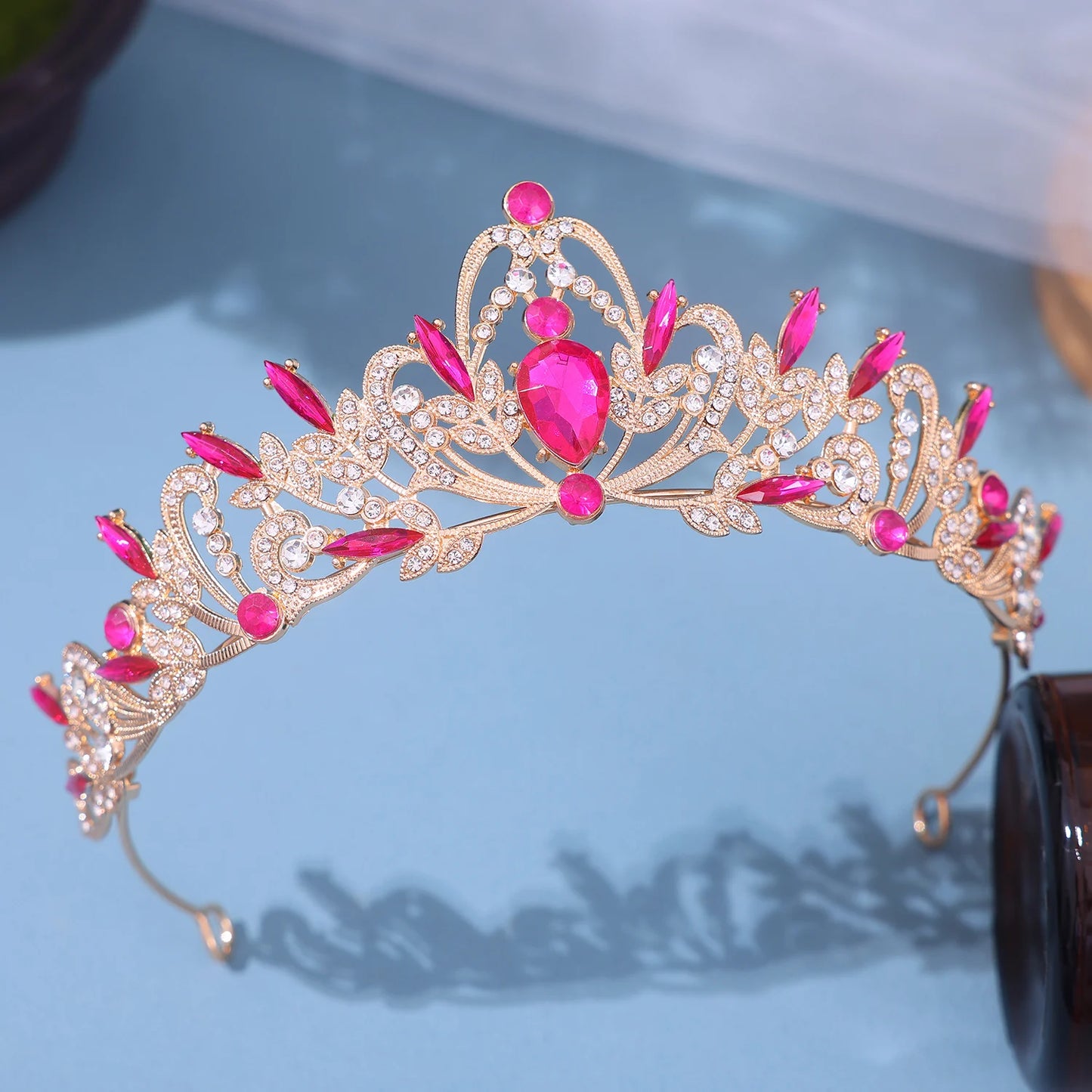 Bridal Headwear Gold-Colour Women's Full Of Classical Temperament Wedding Crown Girl Birthday Dazzling Tiaras