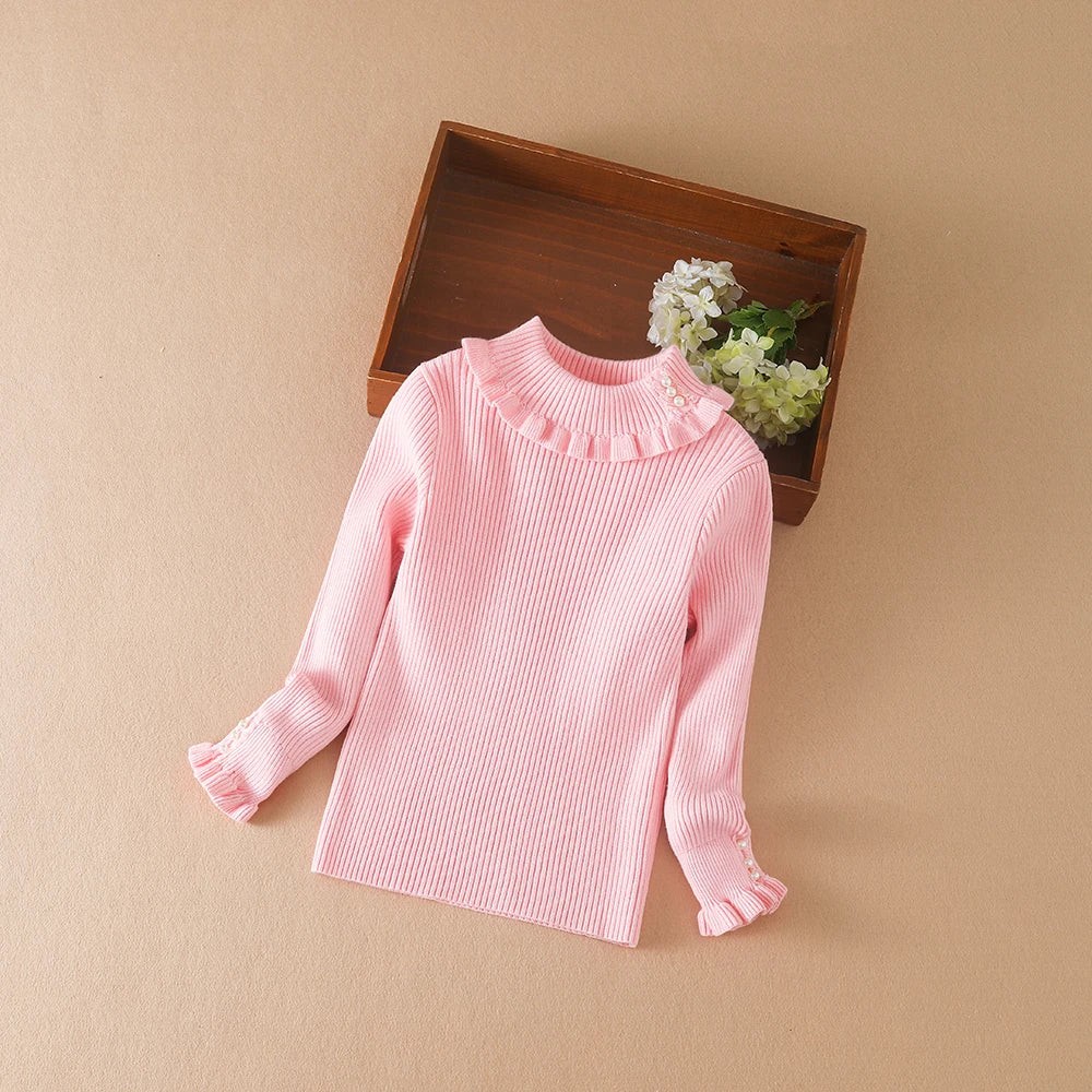 Girls Sweater 2025 New Winter Children Clothes Kids Tops Warm Knitwear Kids Sweater Baby Girls Turtleneck Sweaters