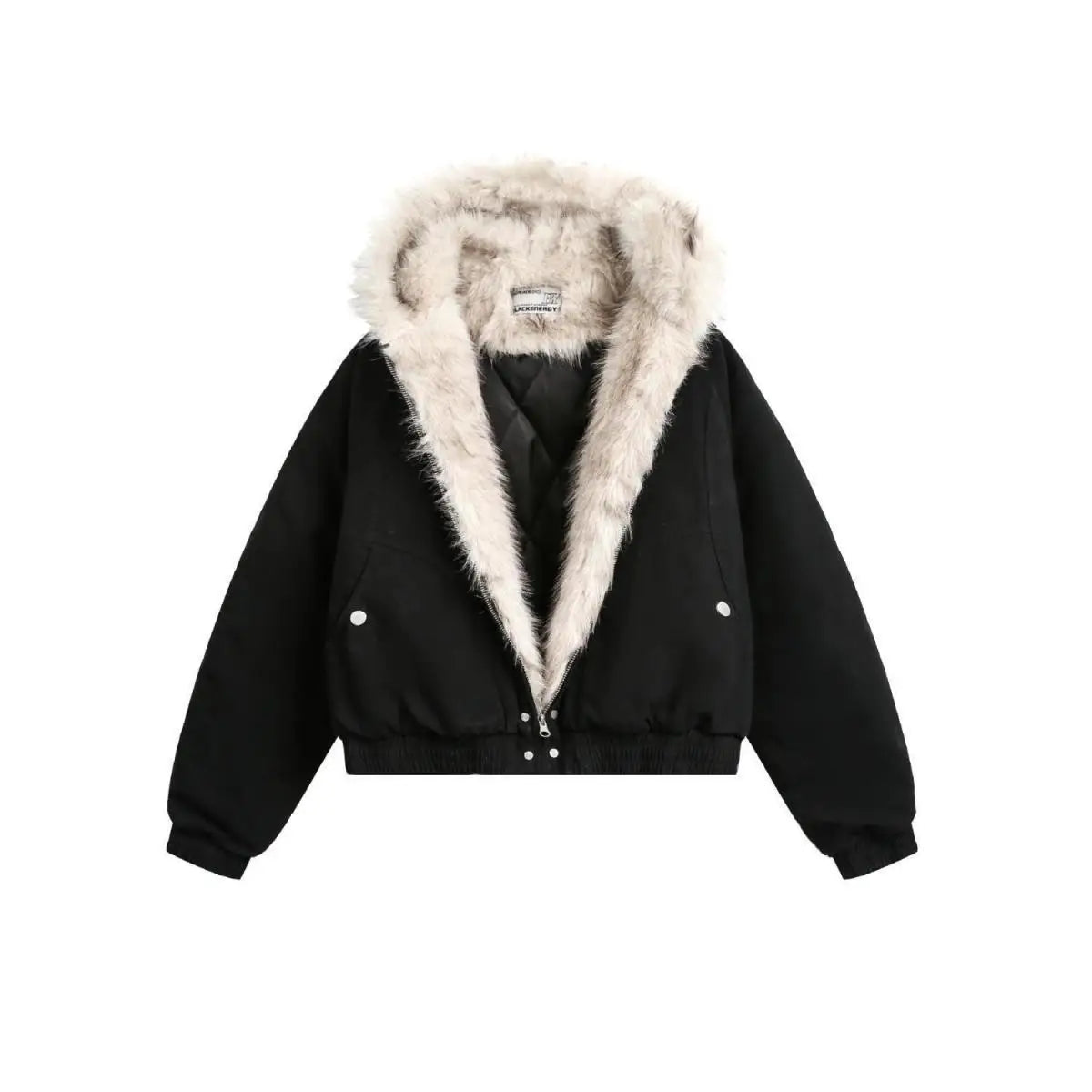 Winter Warm Jacket 2025 New High Street Fur Collar Hooded Women's American High-end Sense Versatile Korean Version Coat Trend