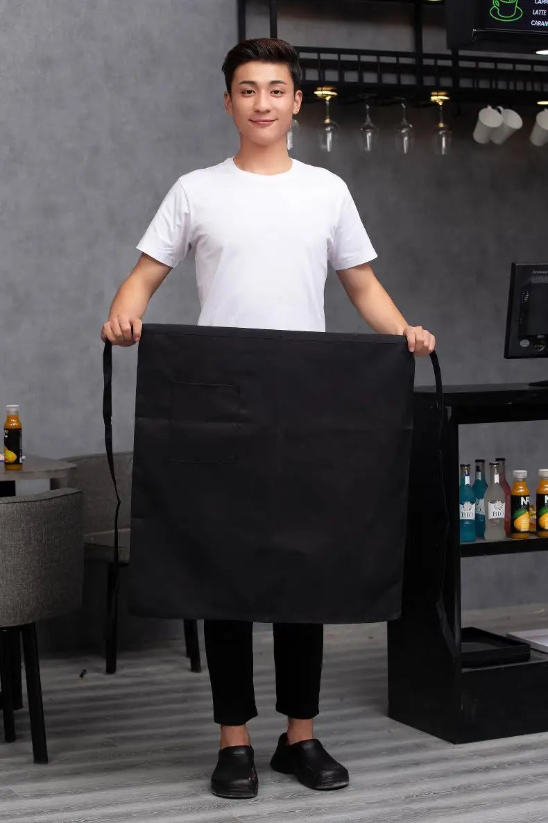 Catering Kitchen Apron for Women/Men With Pockets Work Mandil Cleaning Pinafore Restaurant  Chef Apron Shop Waiter Work Uniform