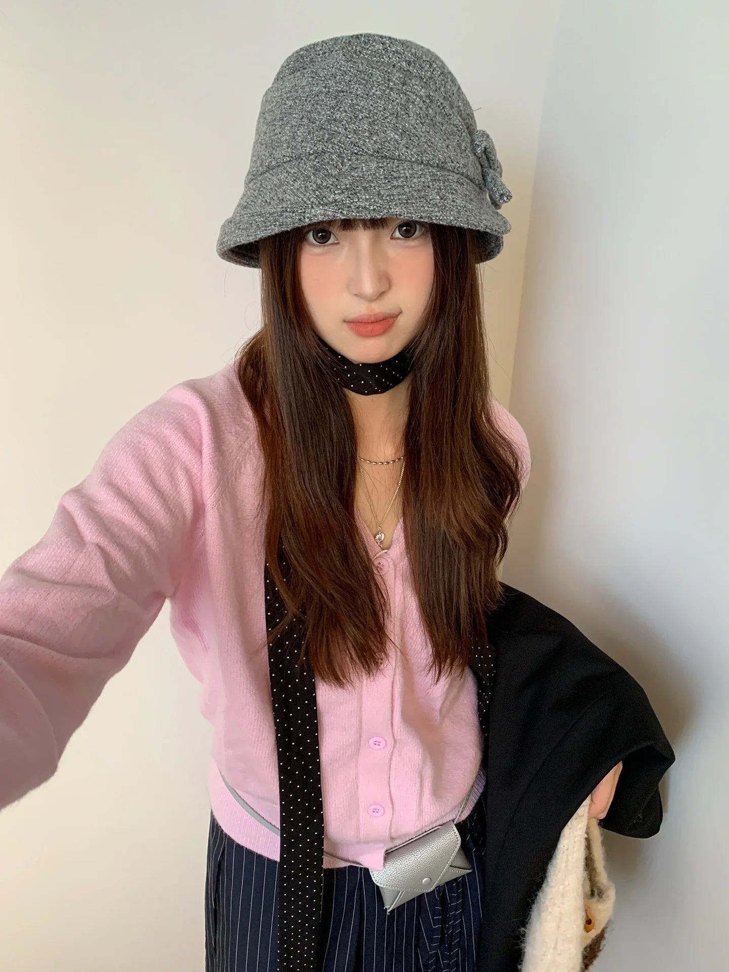 Fashionable Bow-Tie Bucket Hat For Women Which Makes Your Face Look Smaller New Retro Versatile Hat For Autumn And Winter