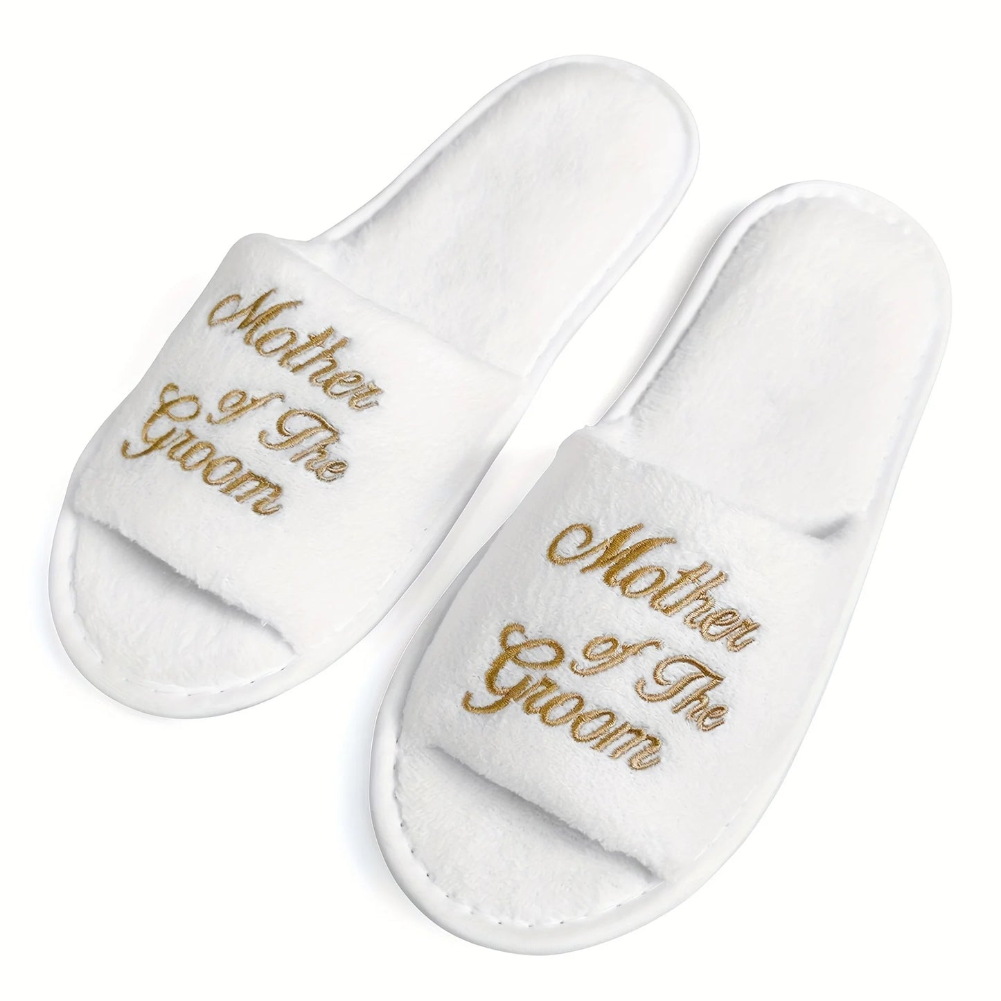 Bridal Party Slippers Set, With Embroidery, Lightweight Cozy Soft Sole Flats, for Brides, Bridesmaids, Guests & Bachelorettes