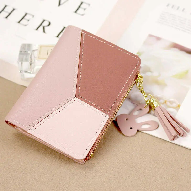 Women Fashion Wallets Zipper Coin Purse Ladies Short Purses Handbags Women Clutch Credit Cards Holder PU Leather Billfold Wallet