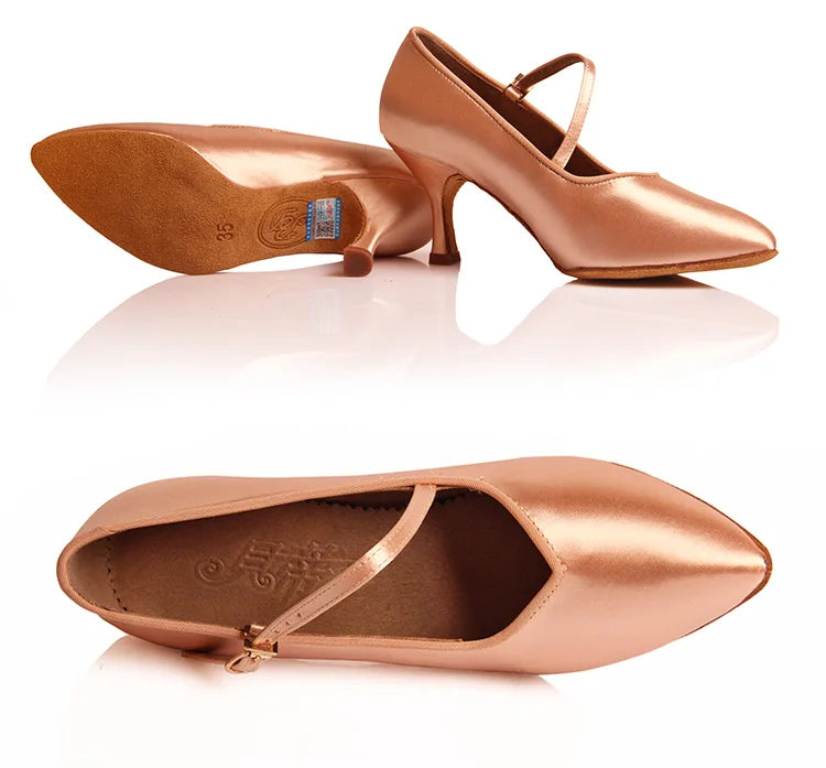 Sneakers Latin Dance Shoes Brand Women High Quality Satin Ladies Aerobics Girl Buckle Dancing SALSA BDD 138 Cowhide Sole White