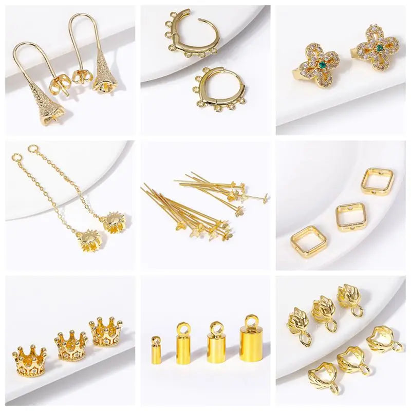 Wholesale 18K Gold Plated Brass 6/8/10/12MM Round Twist Closed Ring Connectors Accessories For DIY Jewelry Making Supplies