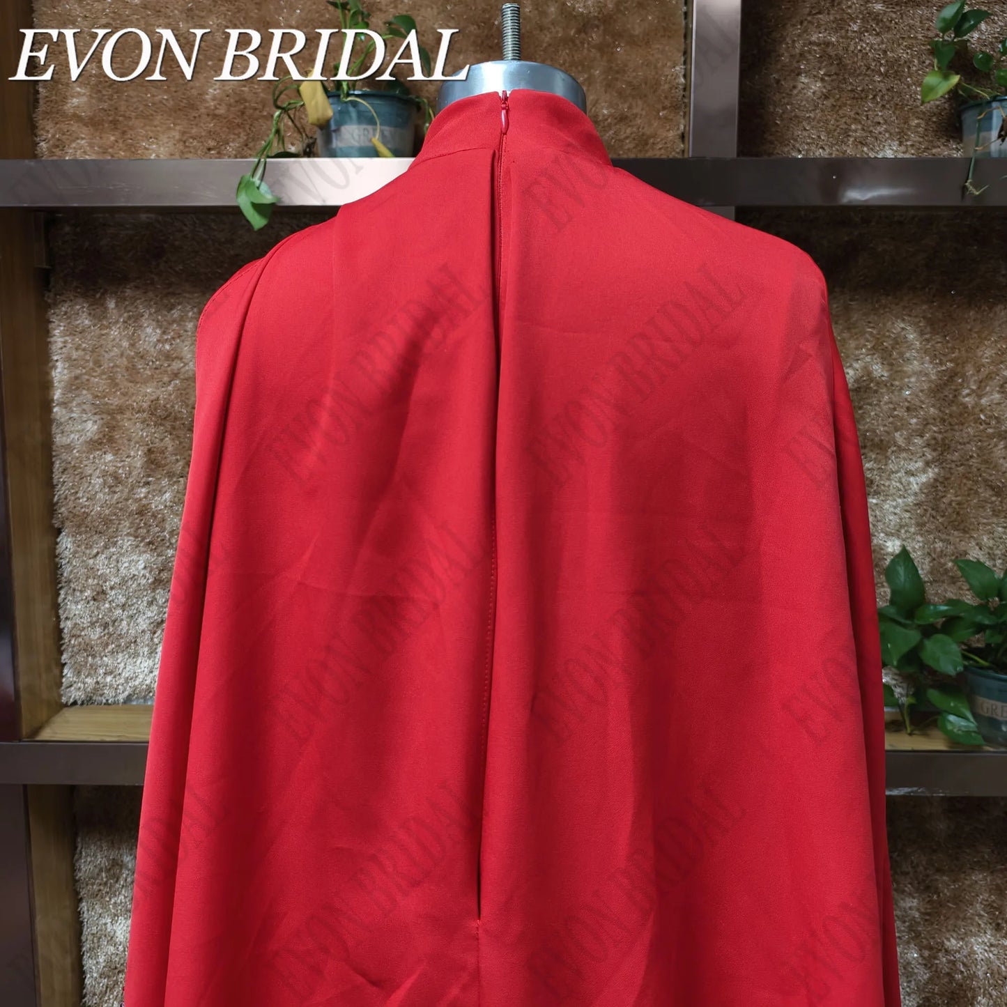EVON BRIDAL High Neck Long Sleeves Formal Evening Gown Beading Satin Celebrity Red Carpet Dresses Mermaid فساتين سهرة Customized