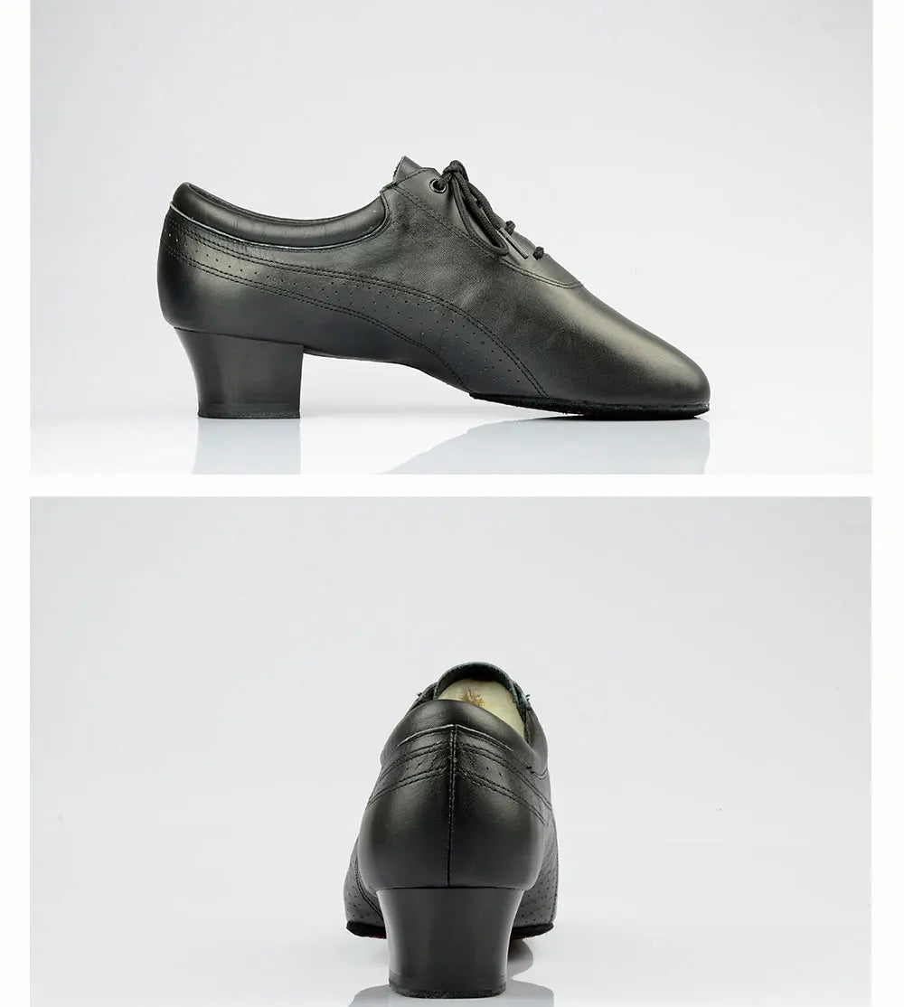 BD Dance Men Latin Dance Shoes 424 Split Outsole Soft Leather Professional Dancesport Shoe Elastic Heel Ballroom Dancing Shoes