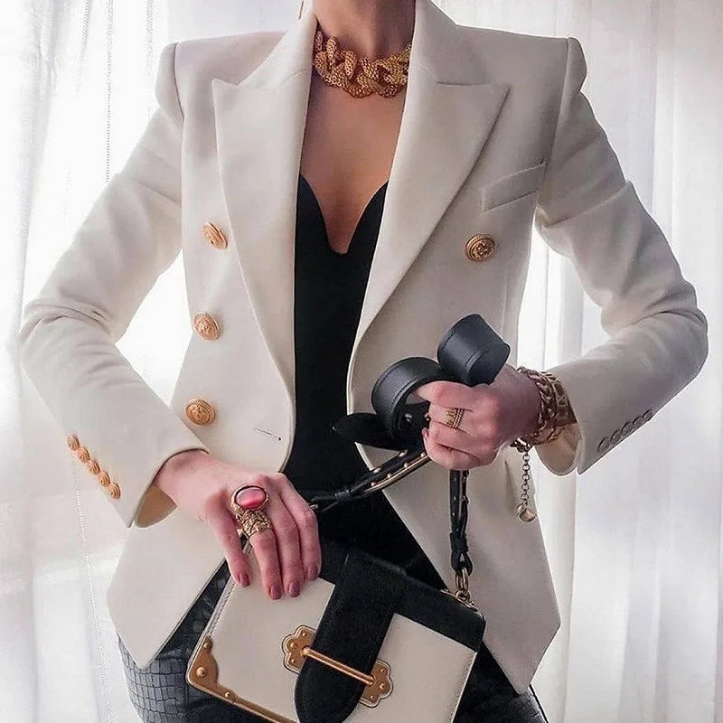 Black Blazers Women 2025 Single-button Outwear All-match Long Sleeve Coat Female Slim Solid Jacket Lady Office Work Suit Vestido