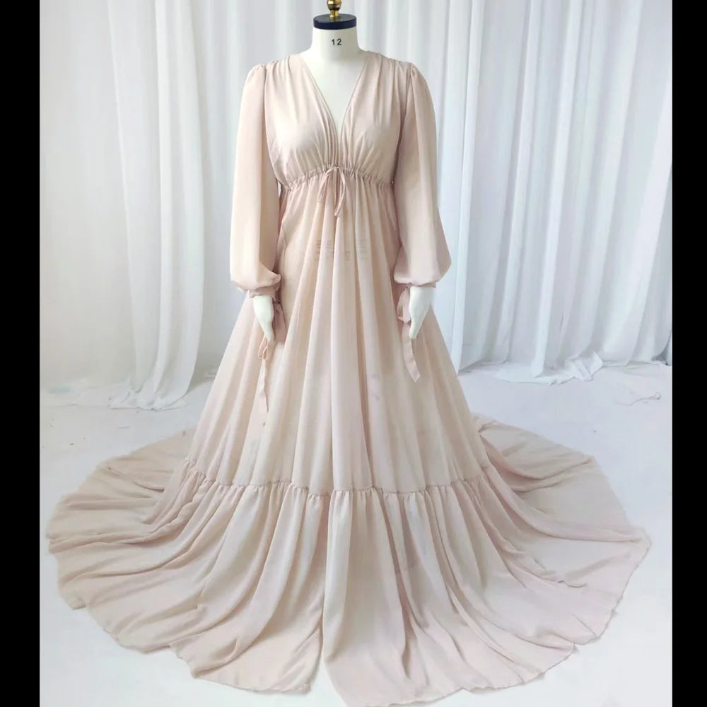Maternity Gown For Photo Shoot Sexy Transparent Chiffon Beach Robe For Photo Shoot PropsPhotography Dress For Women