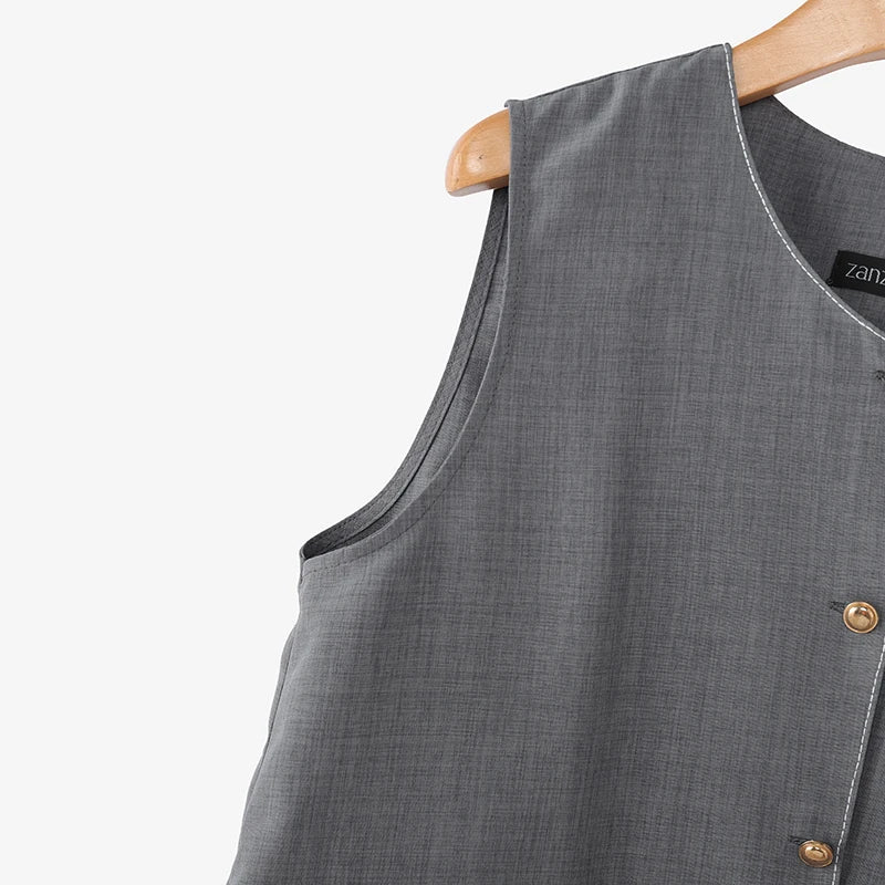ZANZEA Outerwear 2025 Fashion Women Vests Thin Coats Sleeveless Casual Loose Solid Color Elegant Streetwear Summer Buttons Shirt