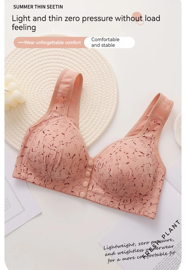 New Style Front-Buckled Mother's Bra For Women Large Size Thin Version No Steel Circle Vest-Style Bra Cover