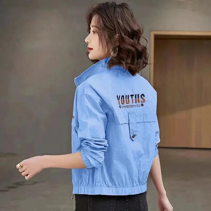 Sunscreen Coat Women's Summer Outerwear Breathable Joker UV Protection Sun-Protective Clothing Jacket Thin 2024 New Female Tops