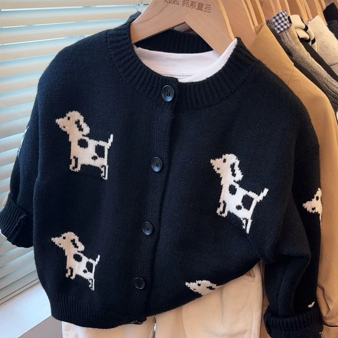 Sweaters Cardigan Coat AutumnStriped Knitted Sweater Long Sleeves Girls Sweater Kids Clothes Girls