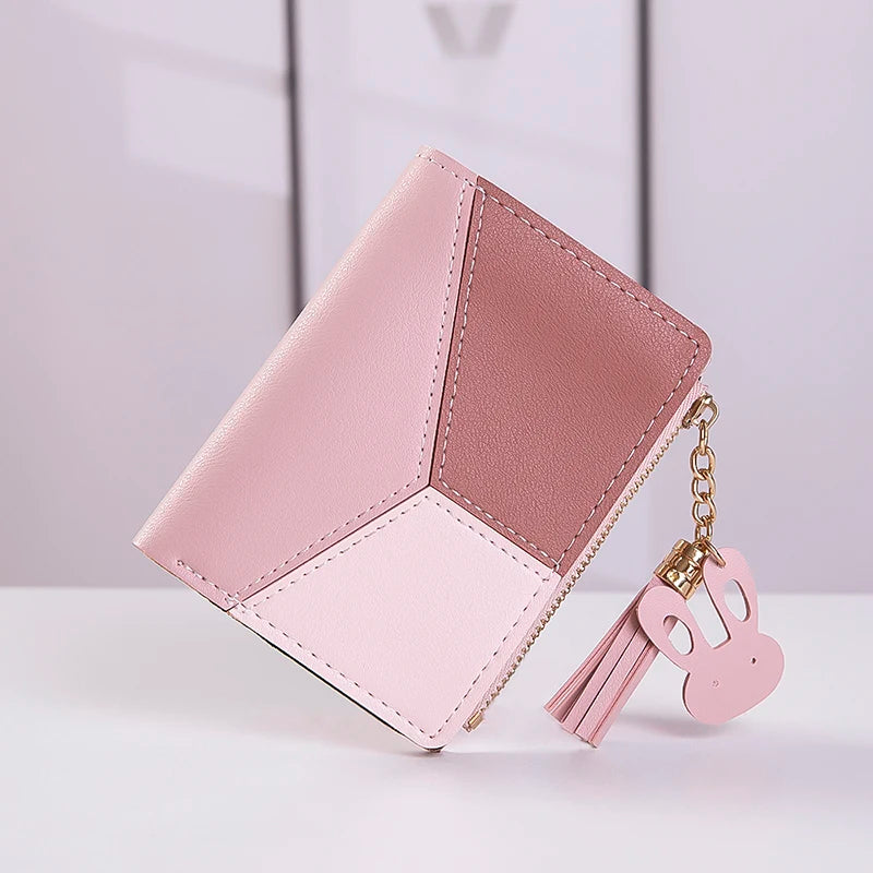 Women Fashion Wallets Zipper Coin Purse Ladies Short Purses Handbags Women Clutch Credit Cards Holder PU Leather Billfold Wallet