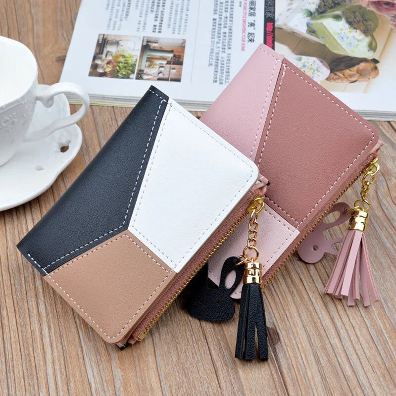 Women Fashion Wallets Zipper Coin Purse Ladies Short Purses Handbags Women Clutch Credit Cards Holder PU Leather Billfold Wallet