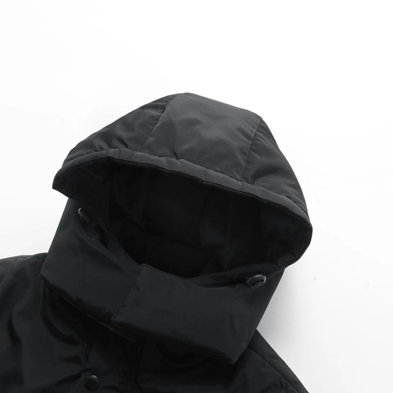 Winter Jacket 3 1-in -1 Removable 2-piece Set Mens Retro Long Warm Padded Jacket Snow Waterproof Thick Hooded Windbreaker Parkas
