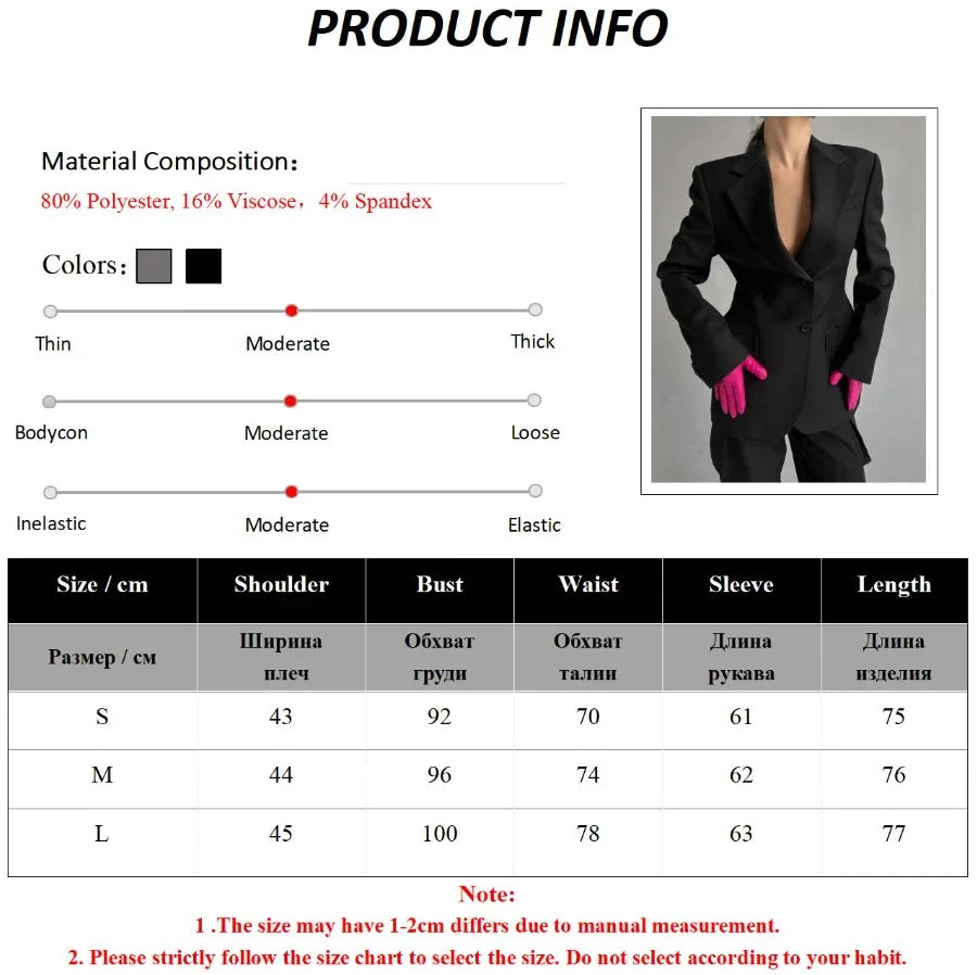 Blubelle Blazer Women Autumn Winter Slim Waist Chic Blazer Coats Office Ladies Double Breasted Fashion Jacket Women Clothing