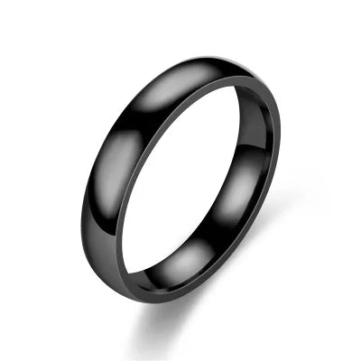 Fashion rose gold smooth circle ring Men's and Women's Exclusive Couple Wedding Ring High quality Simple Rings  jewelry