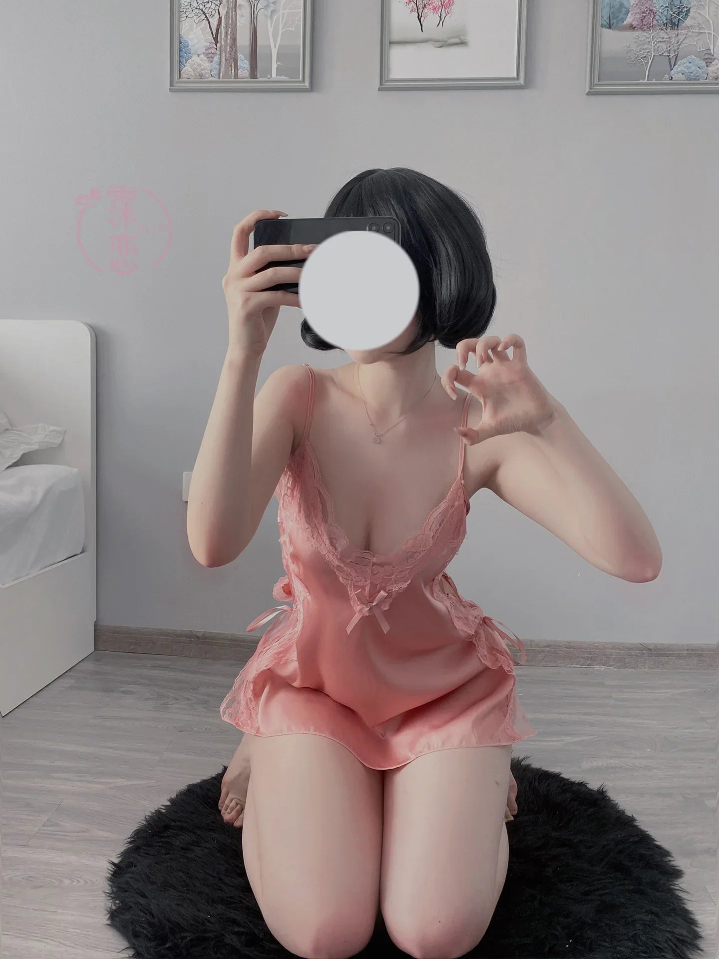 Satin Nightgown Lady Sexy Bowknot Lace Lingerie Spaghetti Strap Night Dress For Women Nighties Sleeveless Sleepwear Nightwear