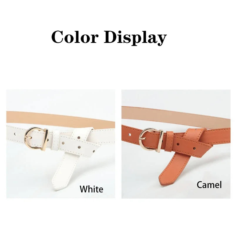 Women's Belt Fashion Pin Buckle Thin Belt Genuine Luxury Soft Belt Women With Cargo Pants Jeans Windproof Belt Pu Leather Belt
