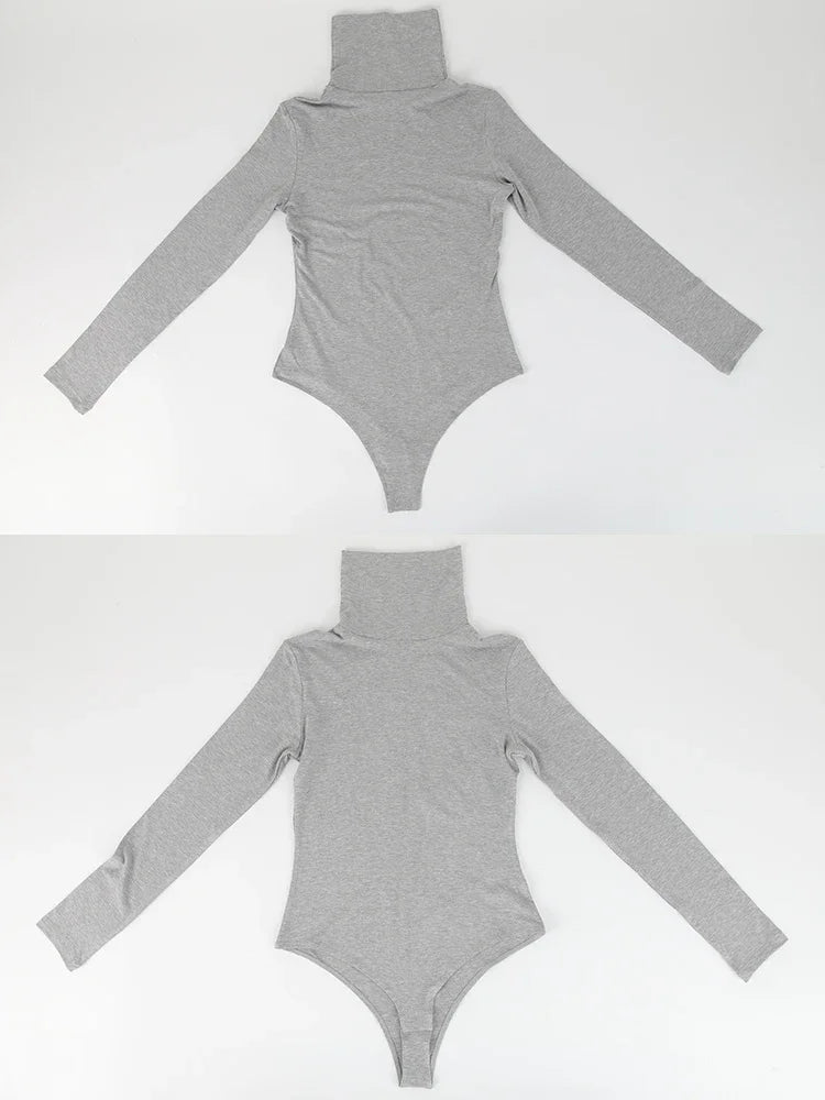 High Neck Bodysuit Women's Long Sleeved Shapewear Tummy Control Body Shaper Sexy Briefs Female Warm Clothing Autumn Winter New