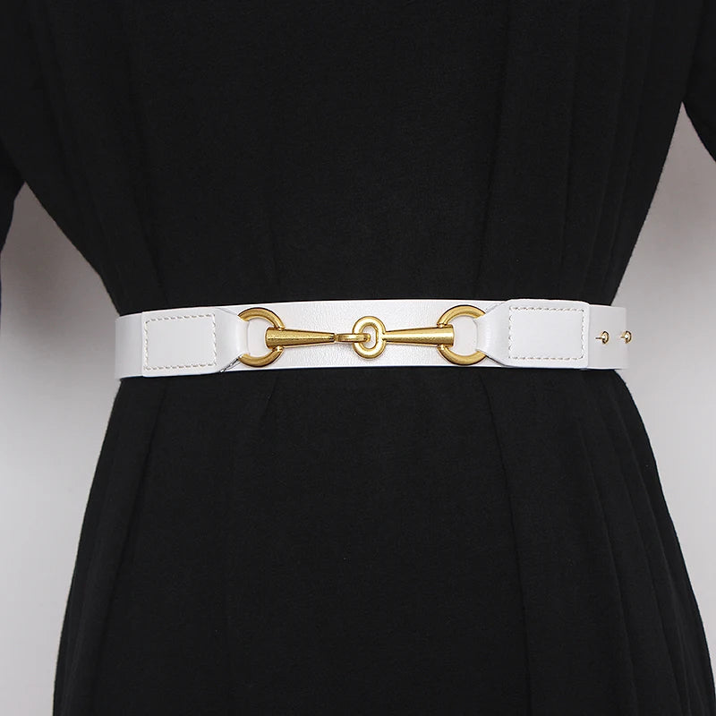 Women's Belt New Simple Belts For Women Saddle Buckle Decoration Cowhide Belt Female