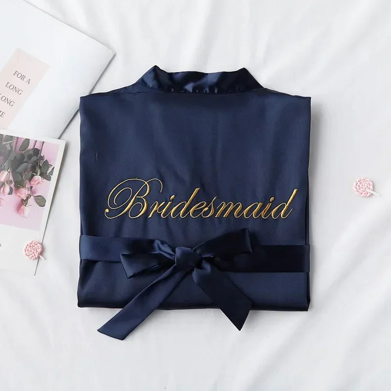 Bride To Be Dressing Gown Bridesmaid Bathrobe Team Bride Robe Wedding Decoration Bridal Shower Hen Bachelorette Party Decor