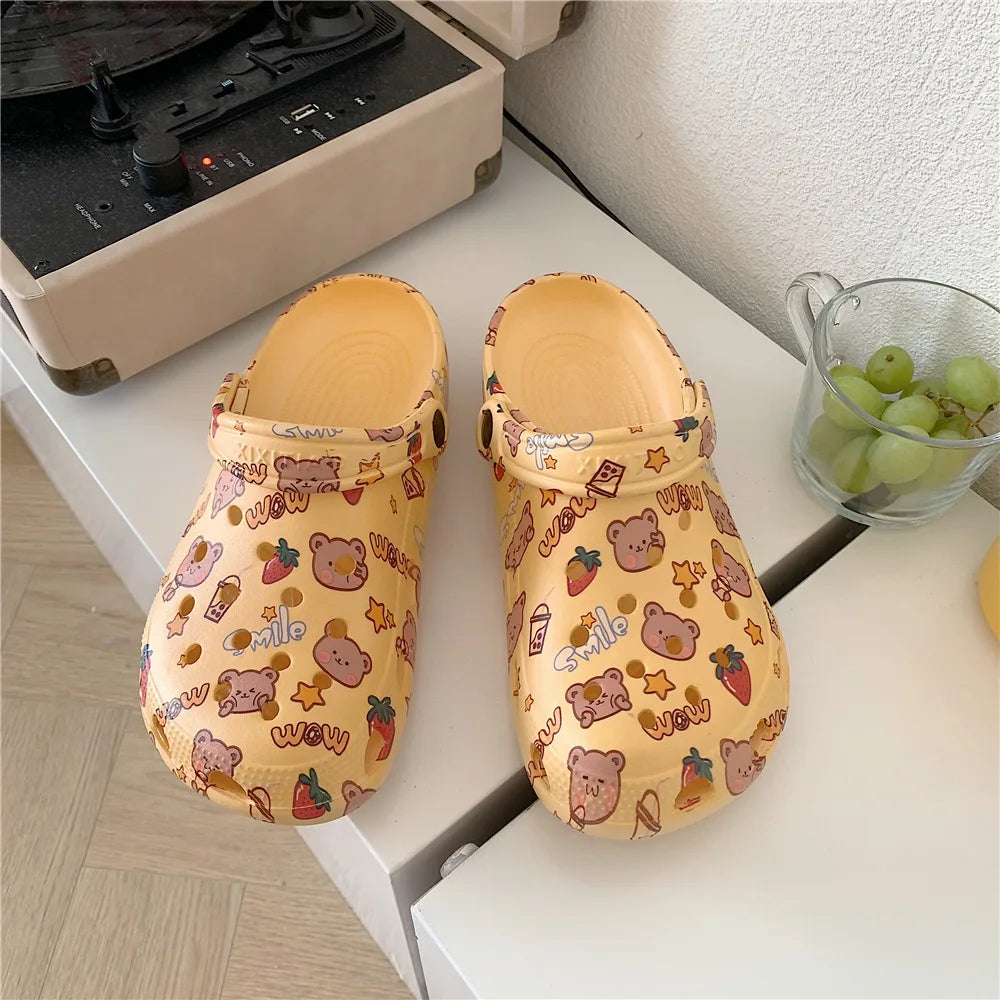 Slippers Casual Summer Women's Shoes Cover Toe Platform Shale Female Beach Slides Luxury Flat Sabot Fashion House Slippers Platf