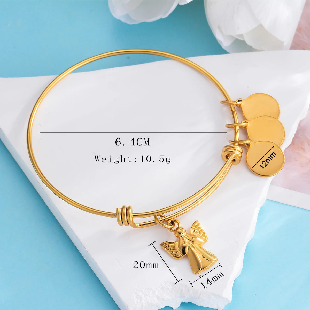 Bangles for Women Personalized Custom Carving 1-3 Names Round Pendant Stainless Steel Friendship Bracelet Jewelry Gift Dropship
