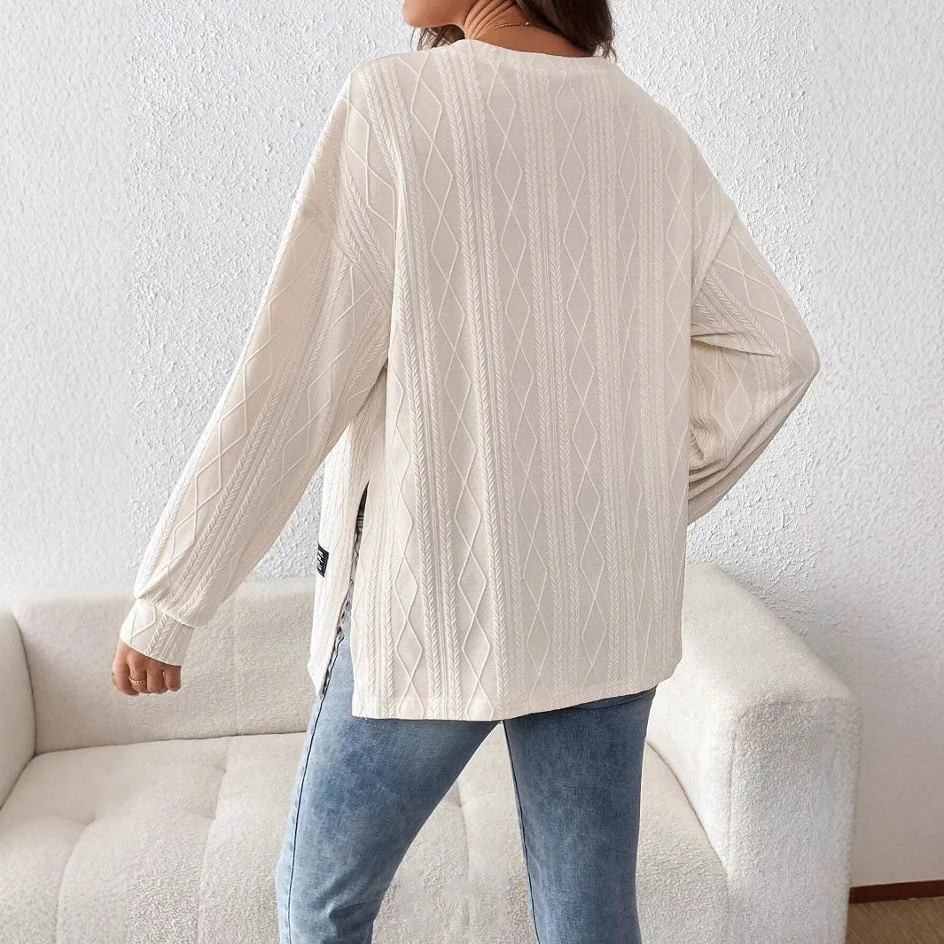 Pregnant Women Clothing Tees Maternity Clothes Pregnant Women Wear Round Neck Long Sleeve Monochrome Daily Leisure T-shirt